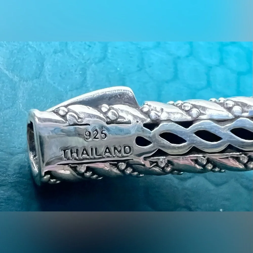 JAI by John Hardy‎ Andaman Sea Texture Hinged Bangle Bracelet 925 Silver NEW 26g